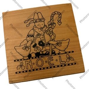 Bunny Rabbit Wood Rubber Stamp P76 1992 Daisy Kingdom Vintage Noel Christmas